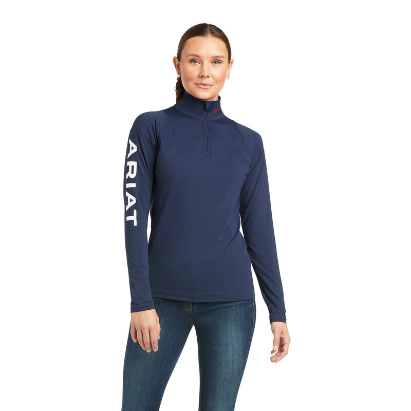 Ariat Hemden Damen - Auburn 1/4 Zip Navy ( QDKEW-0146 )